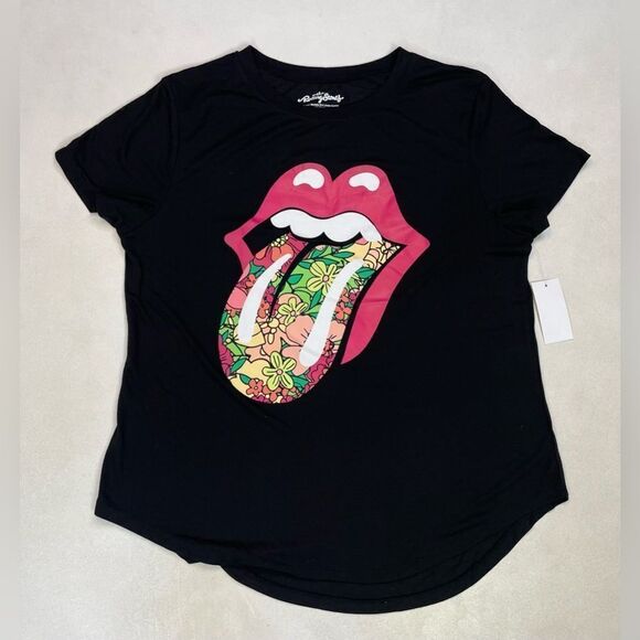 The Rolling Stones Pop Art Graphic T-shirt Girls XXL 19 Short Sleeve Music NWT - Picture 1 of 7